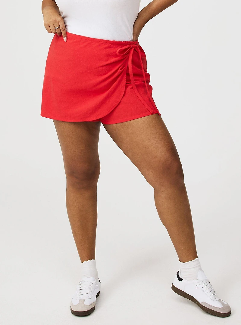 Beach Linen Side-Tie Skort