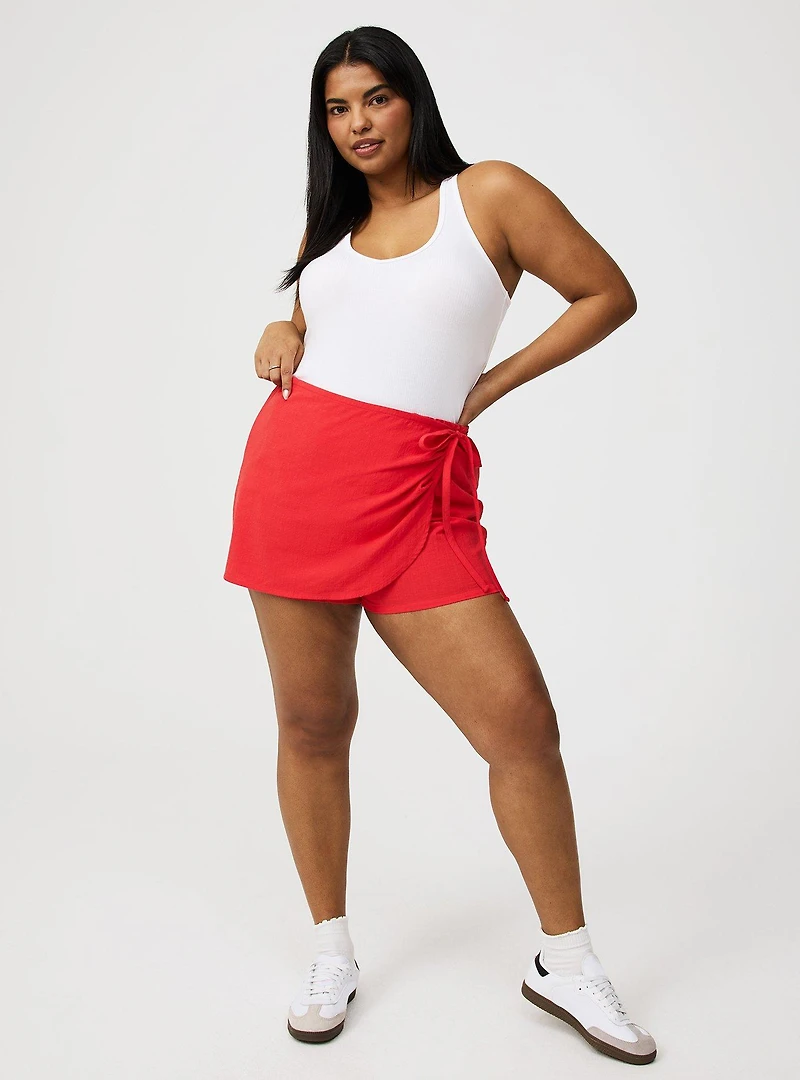 Beach Linen Side-Tie Skort
