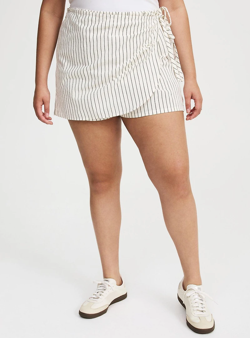 Beach Linen Side-Tie Skort