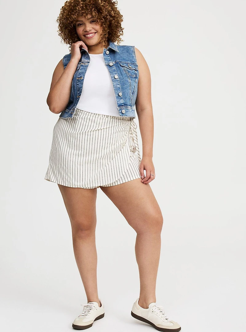 Beach Linen Side-Tie Skort