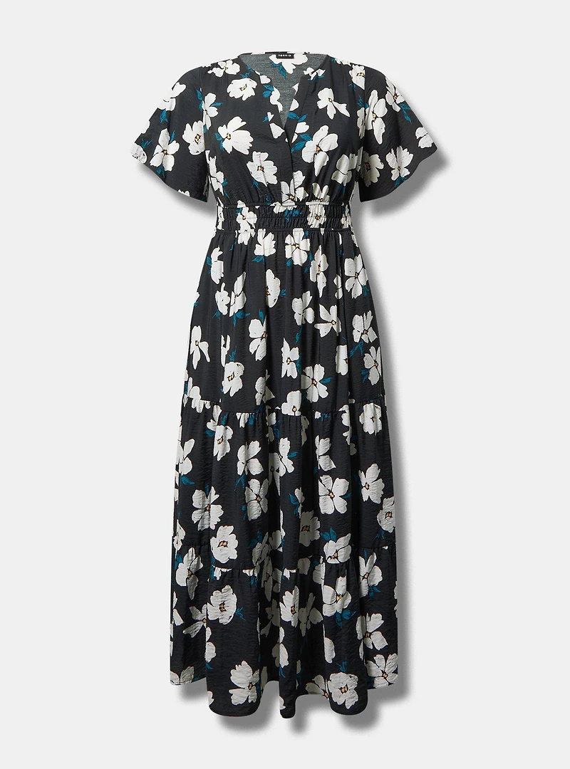 Y-Neck Tiered Maxi Dress