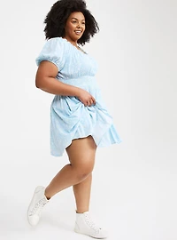 Crinkle Gauze Puff Sleeve Romper