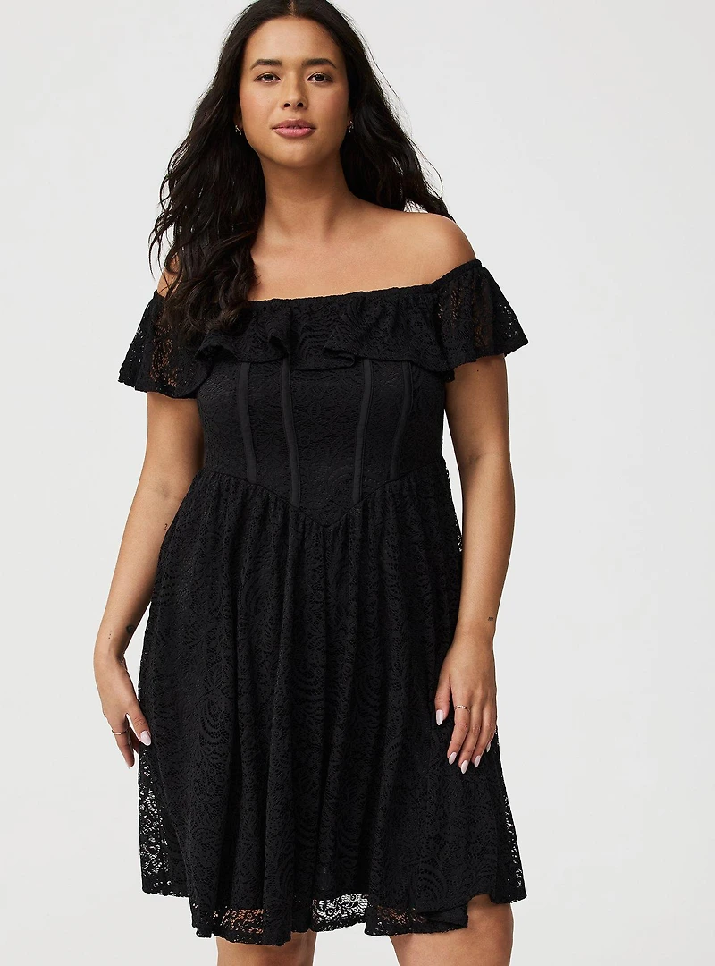 Mini Lace Off-Shoulder Dress