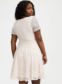 Mini Lace Ruched Dress