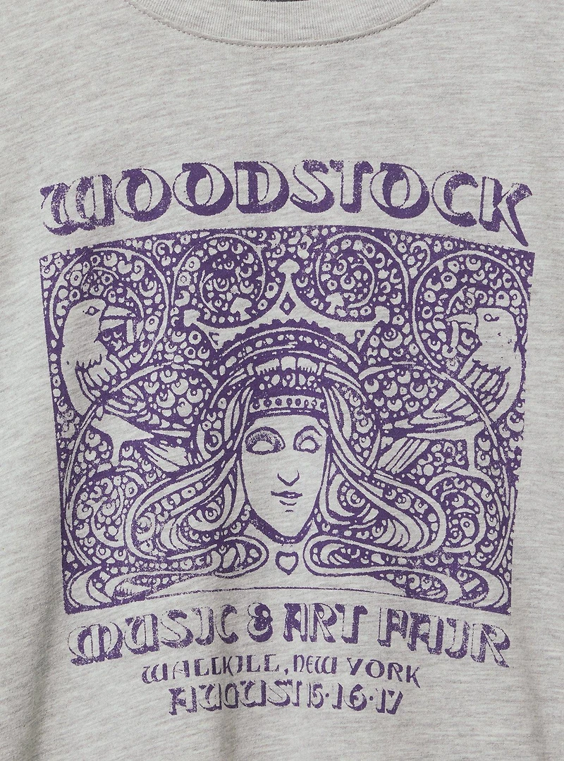 Woodstock Oversized Cotton Crew Tunic Tee