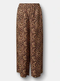 Wide-Leg High-Rise Crinkle Rayon Pant
