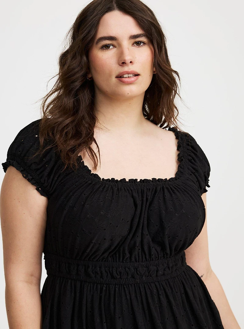 Mini Knit Eyelet Dress