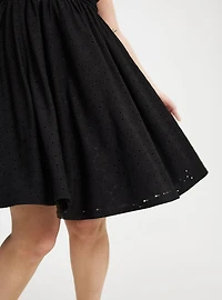 Mini Knit Eyelet Dress