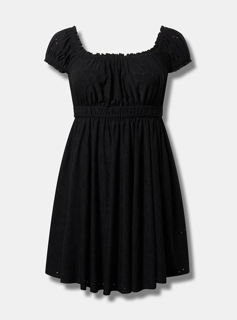 Mini Knit Eyelet Dress