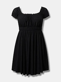 Mini Knit Eyelet Dress