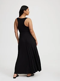 Jersey Knit V-Neck Maxi Dress