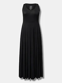Jersey Knit V-Neck Maxi Dress