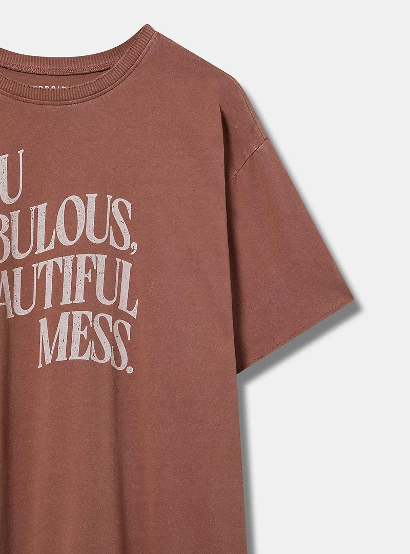 Fabulous Mess Relaxed Heritage Jersey Raw Edge Tee