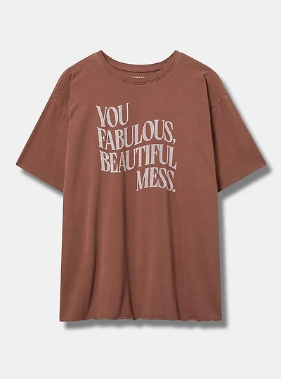 Fabulous Mess Relaxed Heritage Jersey Raw Edge Tee