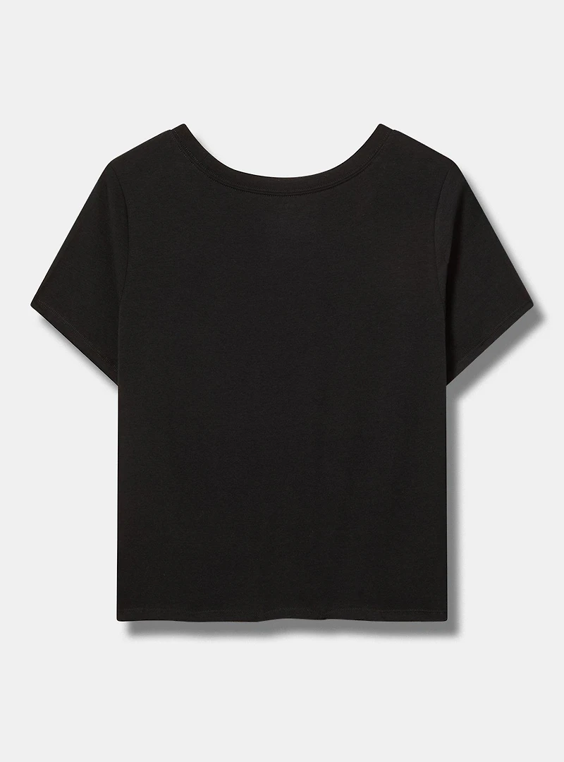 Palms Fitted Vintage Jersey Crop Ringer Tee