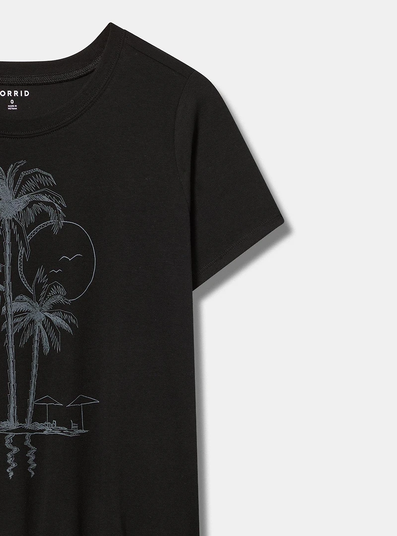 Palms Fitted Vintage Jersey Crop Ringer Tee