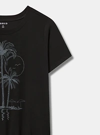 Palms Fitted Vintage Jersey Crop Ringer Tee