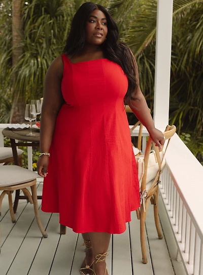 Belle Isle Fit & Flare Tea Length Dress