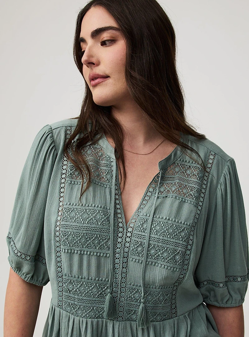 Crinkle Gauze Boho Top