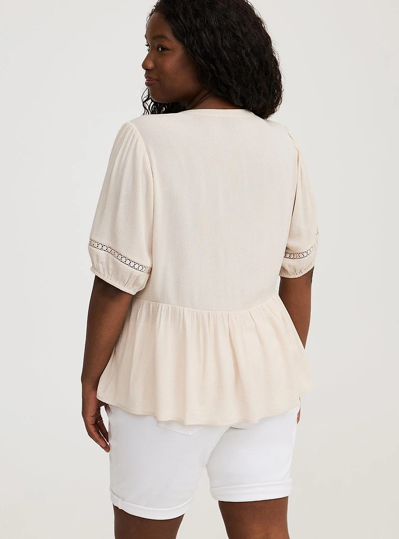 Crinkle Gauze Boho Top