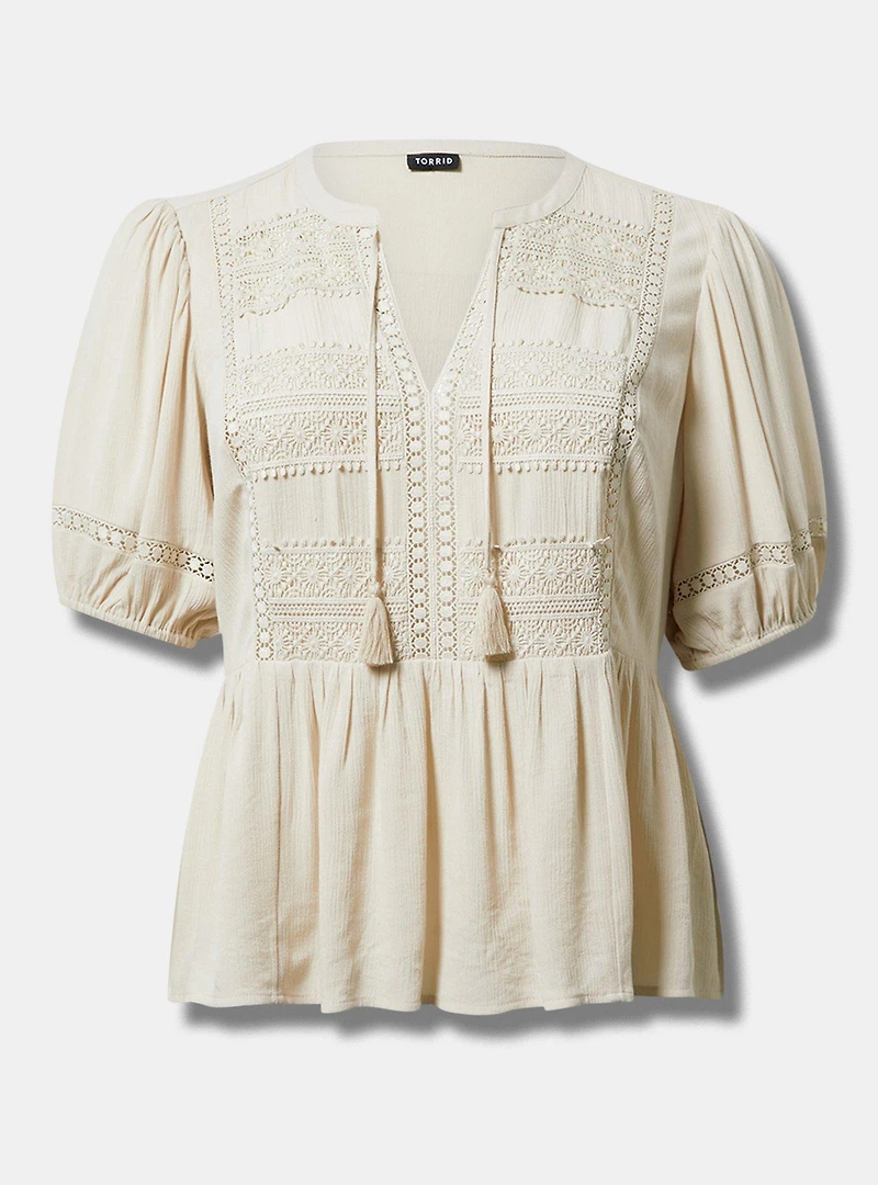 Crinkle Gauze Boho Top