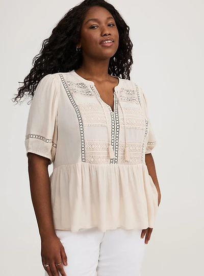 Crinkle Gauze Boho Top