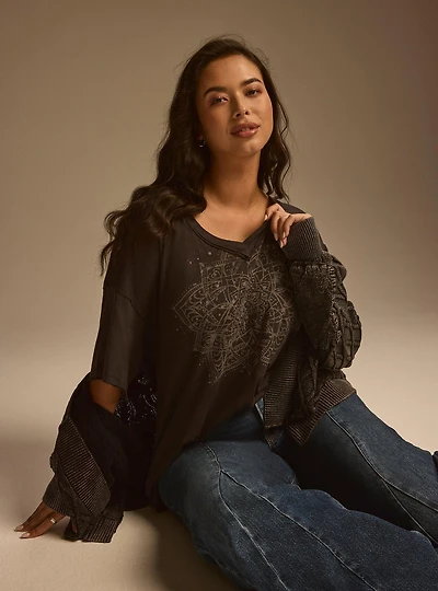 Festi Heritage Slub V-Neck Tee