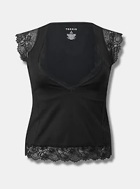Foxy Sweetheart Lace-Trim Top