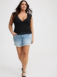 Foxy Sweetheart Lace-Trim Top