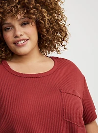 Cropped Waffle Pocket Crew Tee