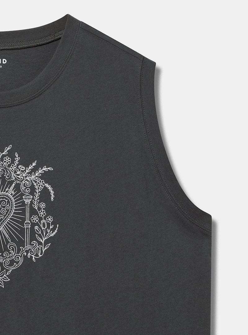 Heart Floral Relaxed Heritage Jersey Tank