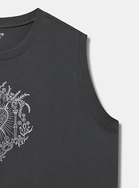 Heart Floral Relaxed Heritage Jersey Tank