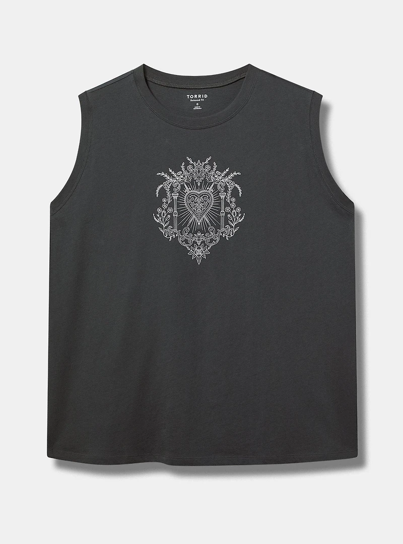 Heart Floral Relaxed Heritage Jersey Tank