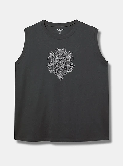 Heart Floral Relaxed Heritage Jersey Tank