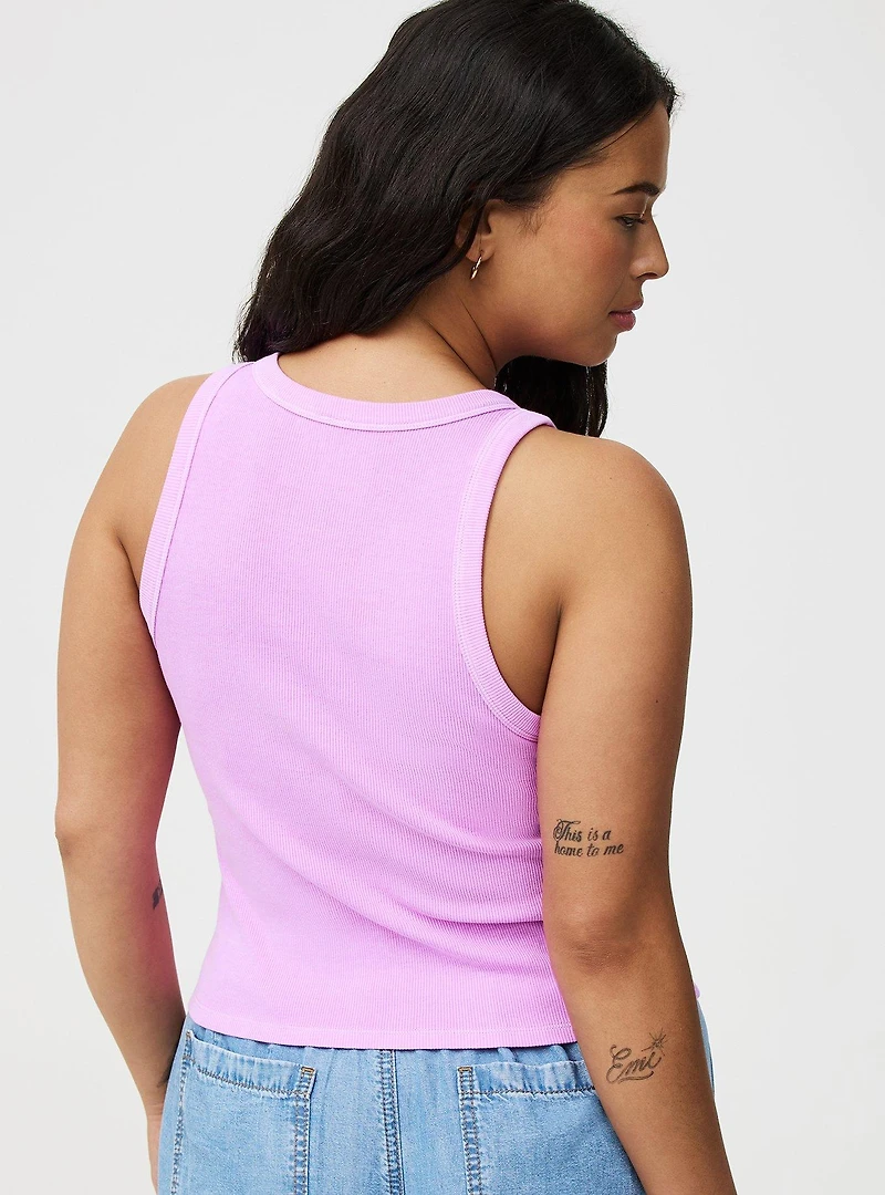 Heritage Rib High-Neck Crop Tank