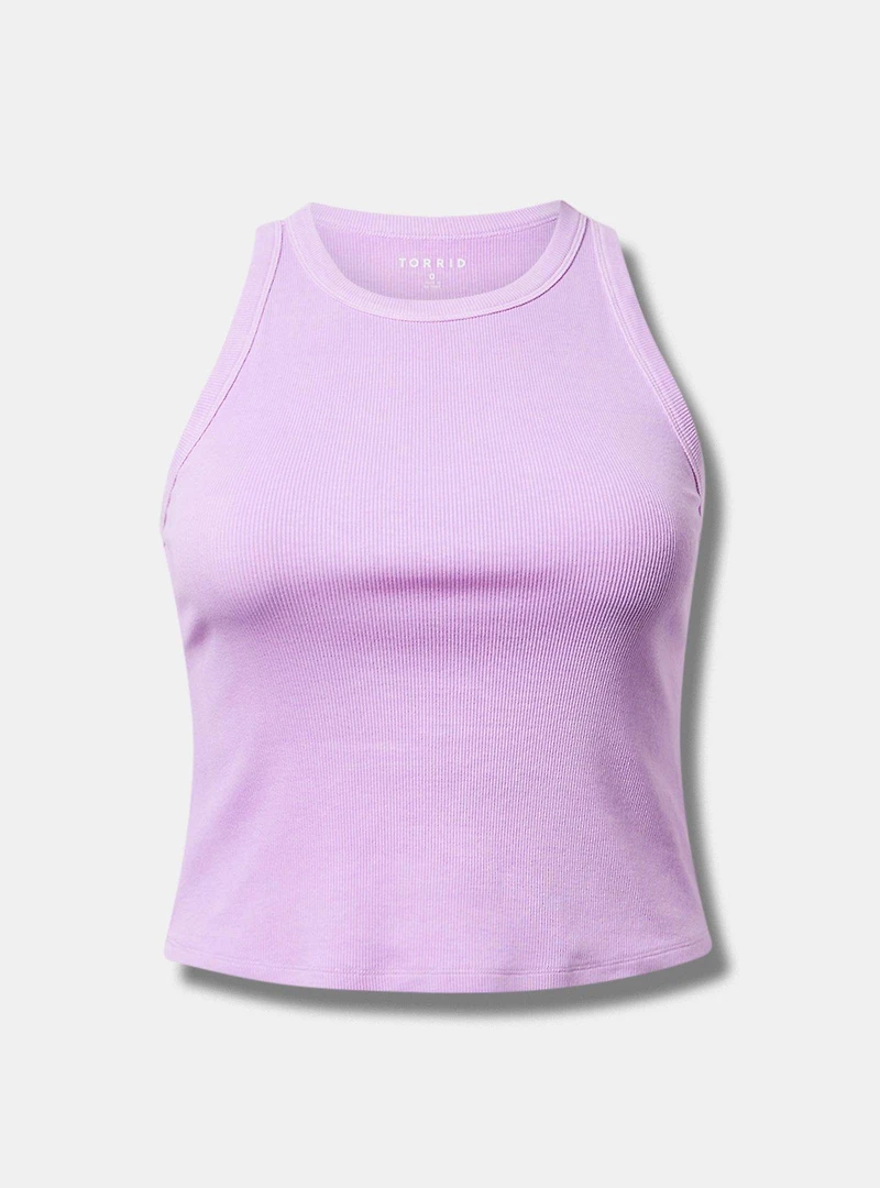 Heritage Rib High-Neck Crop Tank