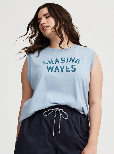 CHASING WAVES CLASSIC FIT HERITAGE JERSEY TANK