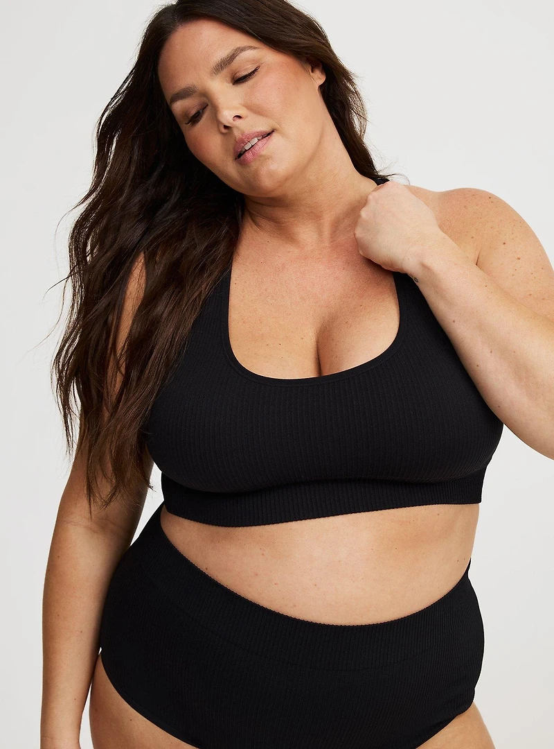 Lightly Lined Seamless Rib Racerback Bralette