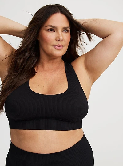 Lightly Lined Seamless Rib Racerback Bralette