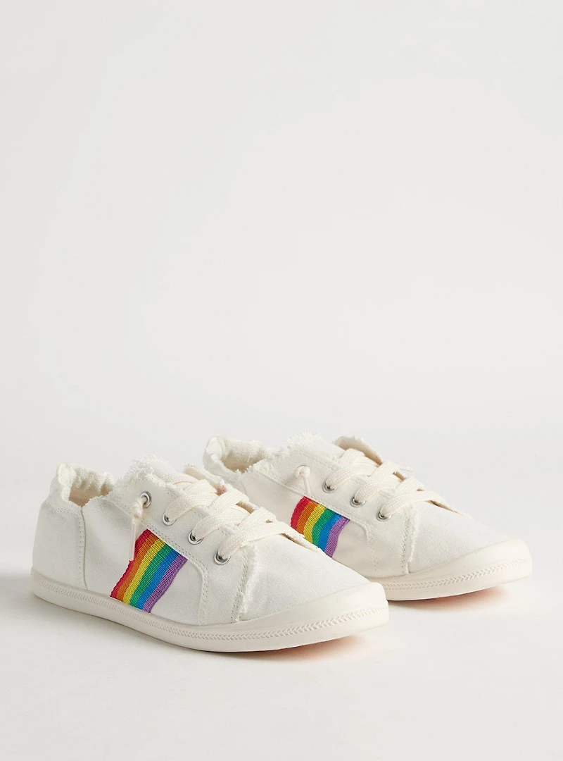 Frayed Ruched Cuff Sneaker (WW