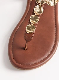 Coin T-Strap Sandal (WW