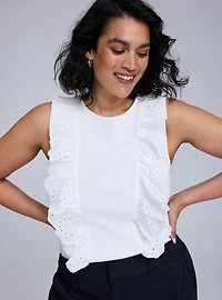 Belle Isle Eyelet Ruffle Tank