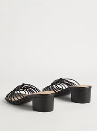 Knotted Strappy Block Heel