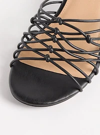 Knotted Strappy Block Heel