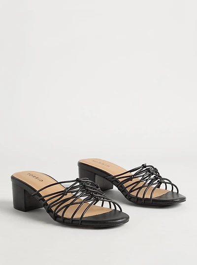 Knotted Strappy Block Heel