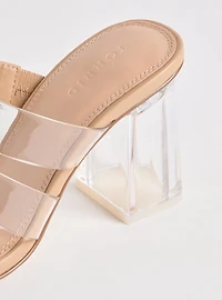 Triple Strap Lucite Heel (WW