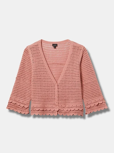 Crochet V-Neck Cardigan