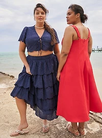 Belle Isle Eyelet Tie-Front Top