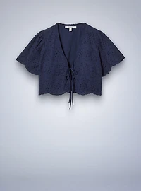 Belle Isle Eyelet Tie-Front Top