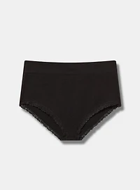 Seamless Rib High-Rise Lacy Brief Panty